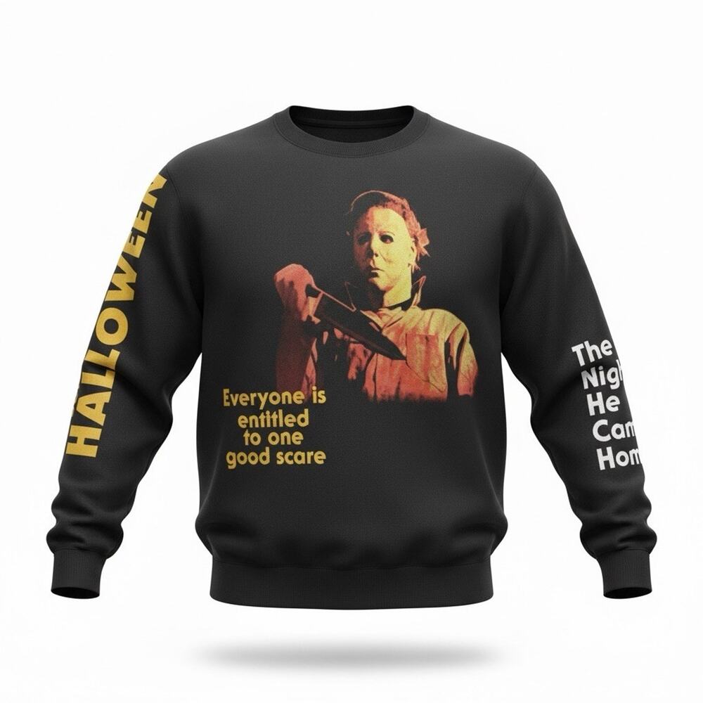 John Carpenterβs Halloween Michael Myers Black Sweatshirt Size XL